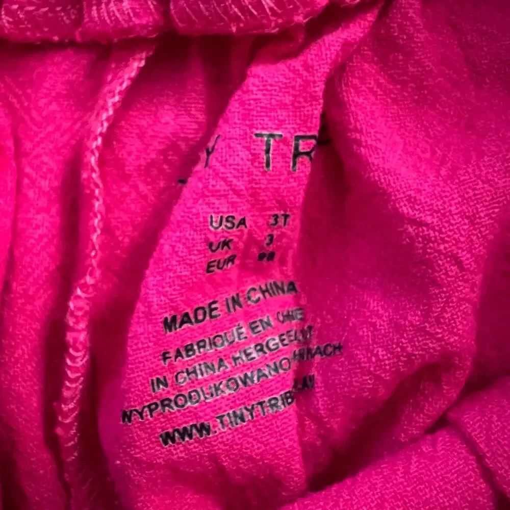 Tiny tribe bright pink pocket elastic waist toddler girl summer shorts 3T